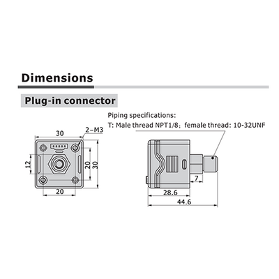 DPSP1B-10050T AIRTAC PRESSURE SWITCH<BR>1/8" NPT PNP W/NANO QUICK DISC. & 5M CABLE